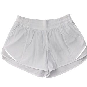 Lululemon White Speed Up Shorts 6 Tall High Rise Athletic Lightweight Mesh